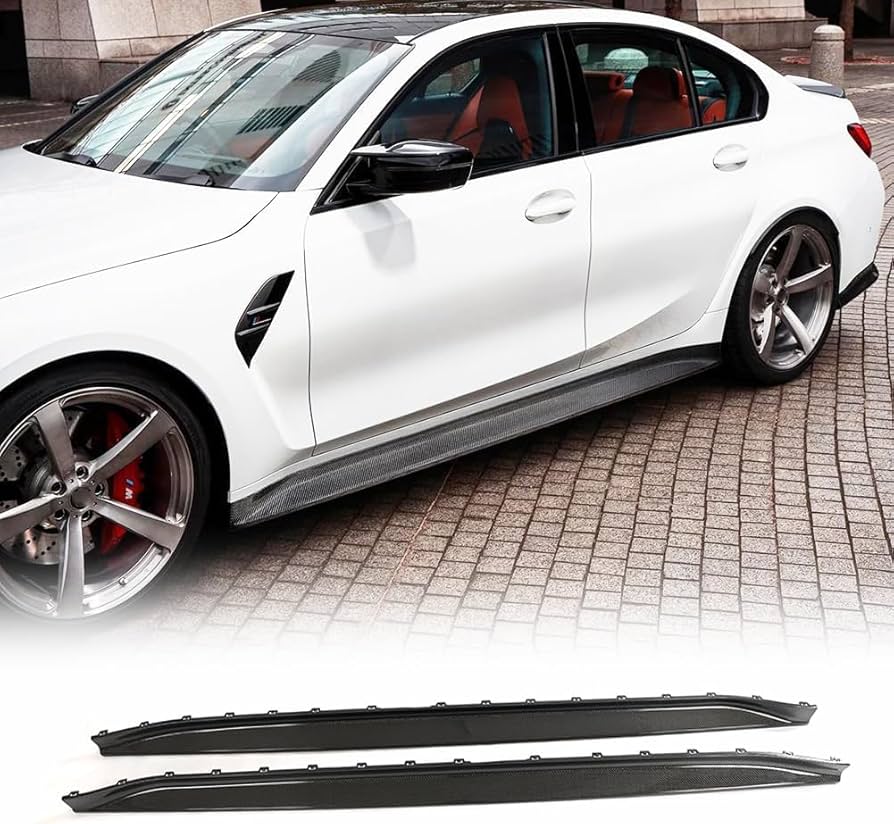 BMW サイドスカート サイドスポイラー カーボン カーボン調 BMW G20 G21 3シリーズ用 カーボン サイドスカート 2種類有 綾織